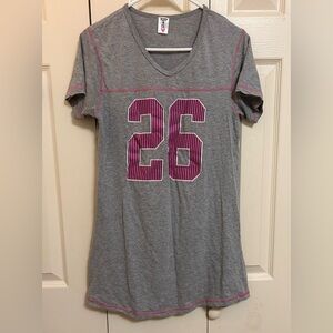 Gray and Pink Women's Pajama Shirt